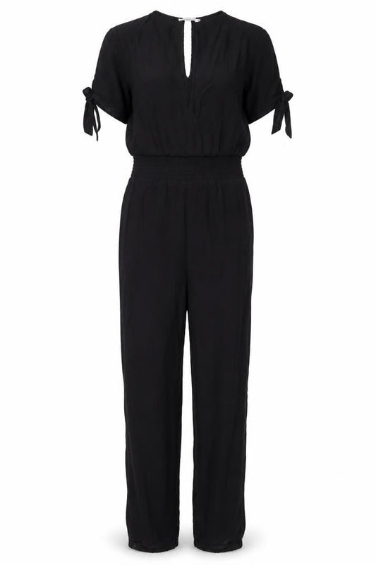 American Eagle Outfitters Womens Black Cotton Jumpsuit One-Piece Size M L28 in Button