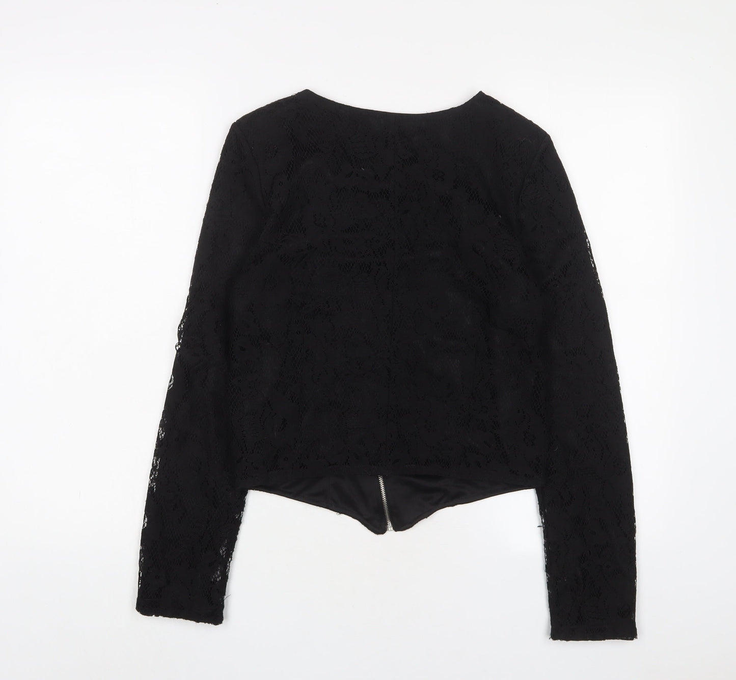 VERO MODA Womens Black Jacket Size 10 Zip