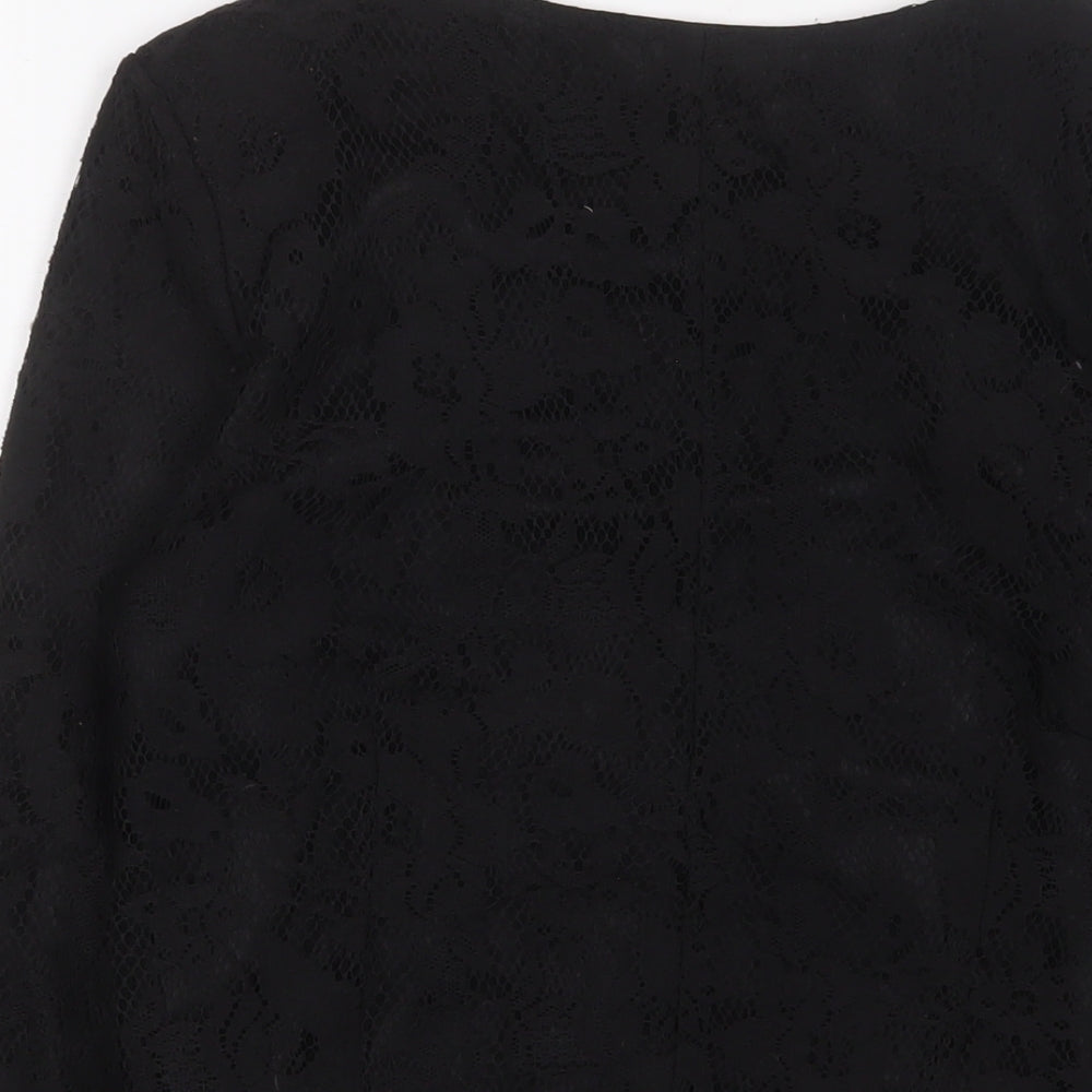 VERO MODA Womens Black Jacket Size 10 Zip