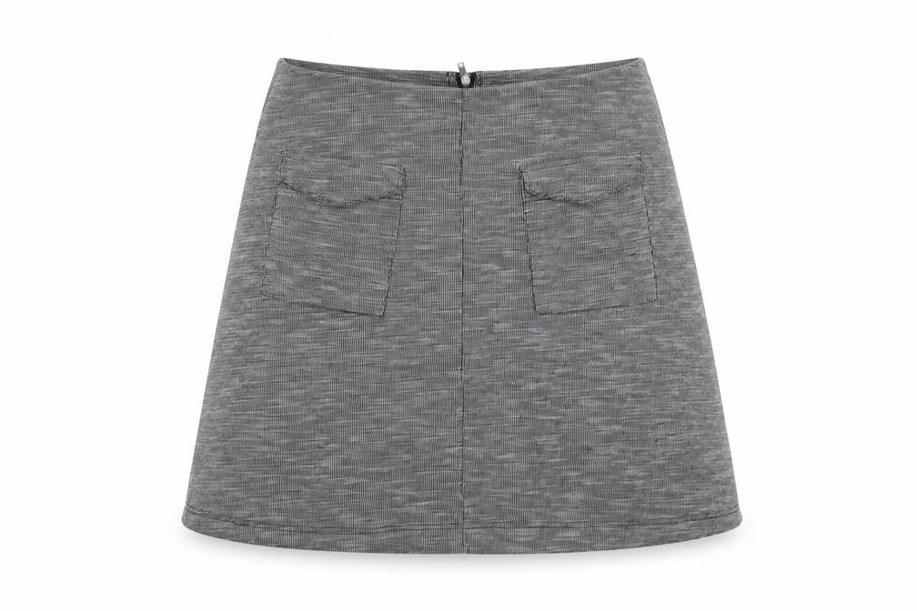 Miss Selfridge Womens Grey Polyester A-Line Skirt Size 10 Zip
