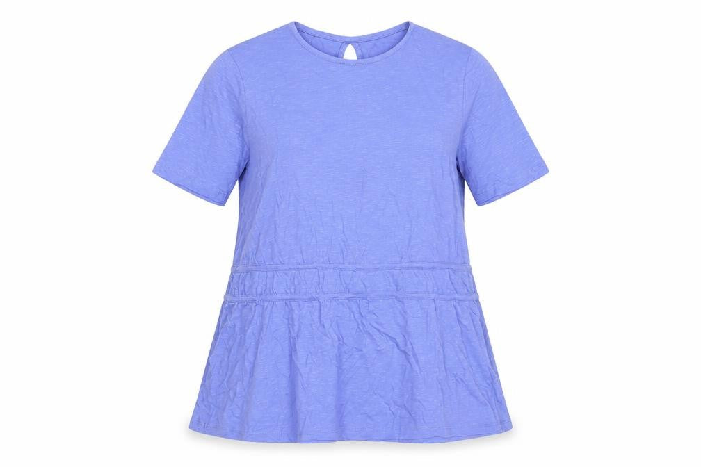 Simply Be Womens Purple Cotton Tunic T-Shirt Size 16 Crew Neck