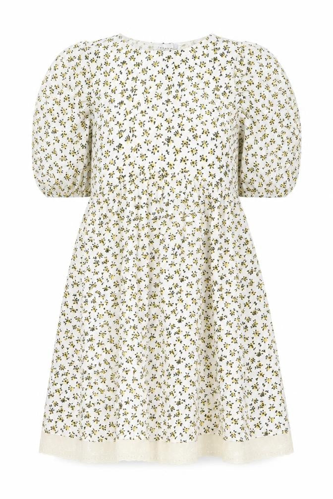 Topshop Womens White Floral Polyester A-Line Size 6 Crew Neck Pullover - Embroidered