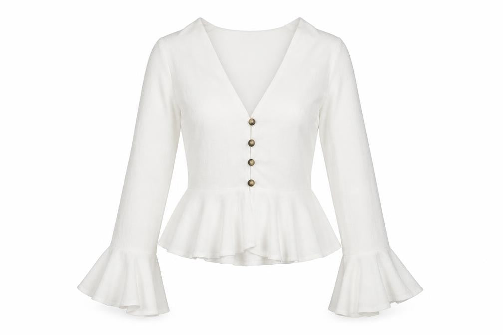 Missguided Womens White Polyester Basic Blouse Size 6 V-Neck