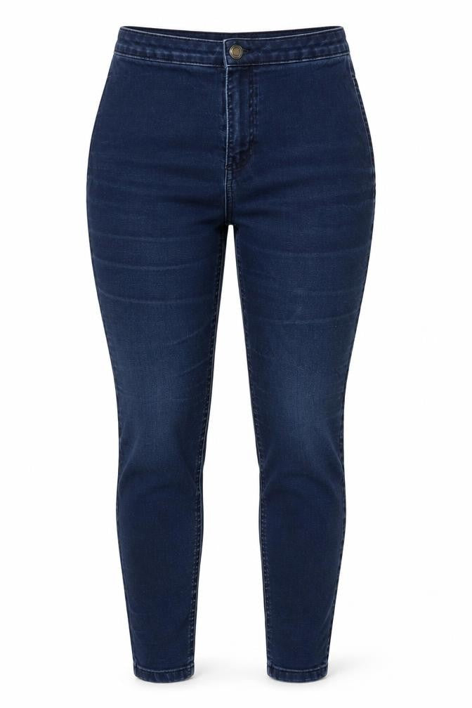 Marks & Spencer Womens Blue Cotton Blend Skinny Jeans Size 12 L24 in Regular Zip
