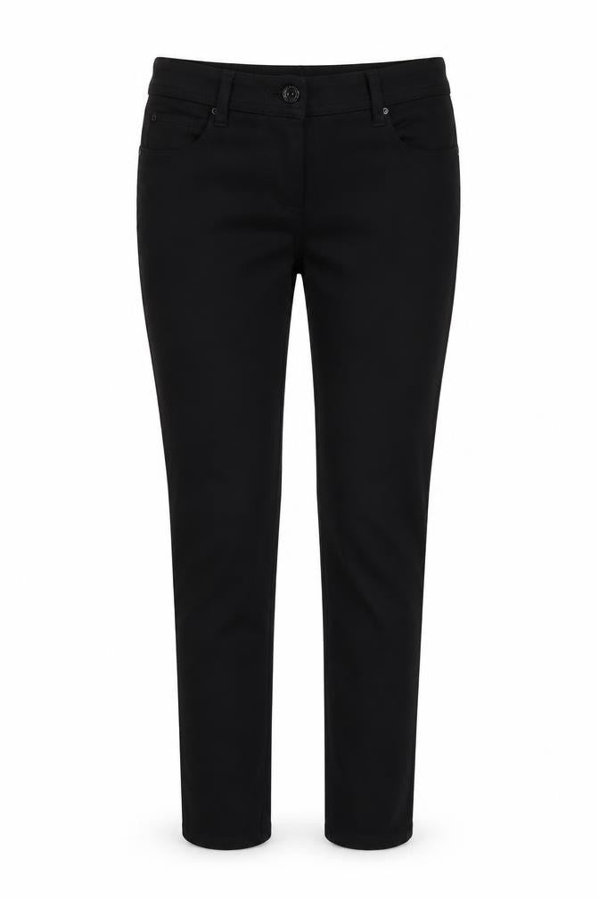 Monsoon Womens Black Polyester Trousers Size 28 in L26 in Regular Zip
