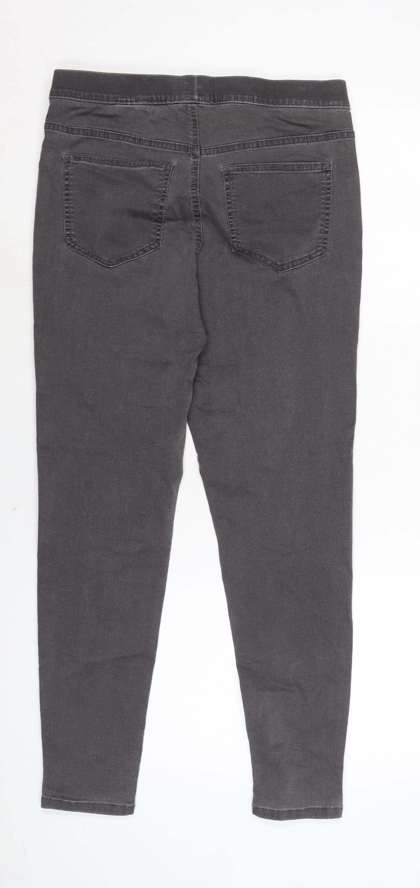 Marks and Spencer Womens Grey Cotton Blend Jegging Jeans Size 12 L26.5 in Regular