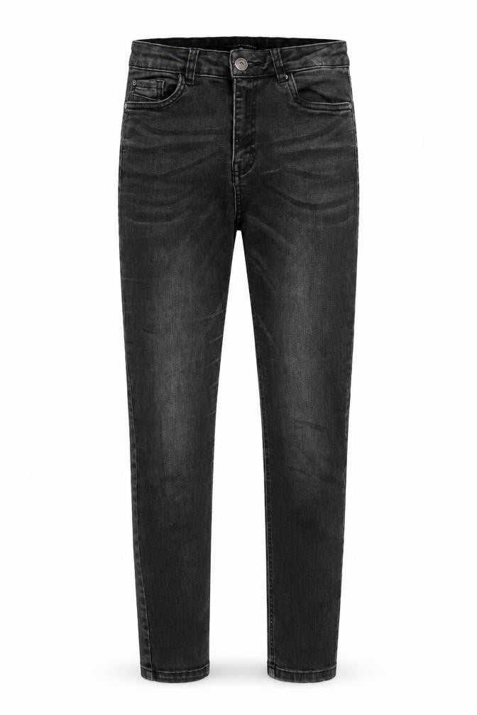RESERVED Mens Grey Cotton Blend Tapered Jeans Size 28 in L26 in Regular Zip