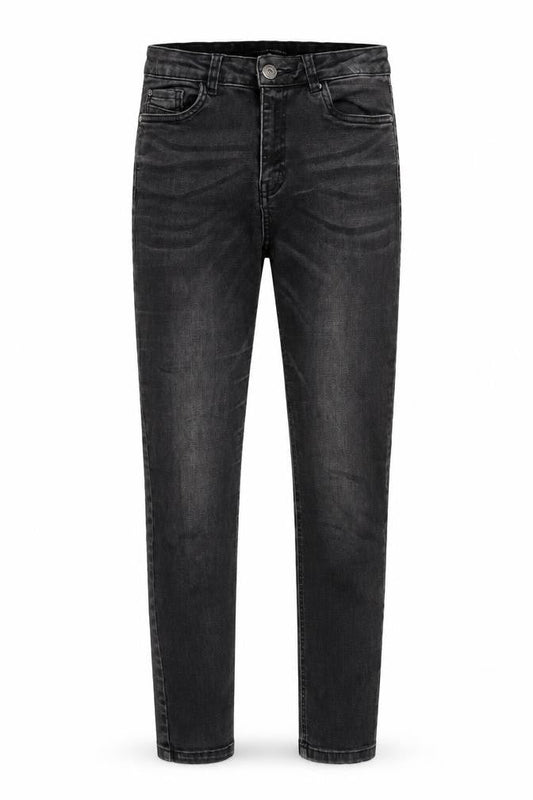 RESERVED Mens Grey Cotton Blend Tapered Jeans Size 28 in L26 in Regular Zip