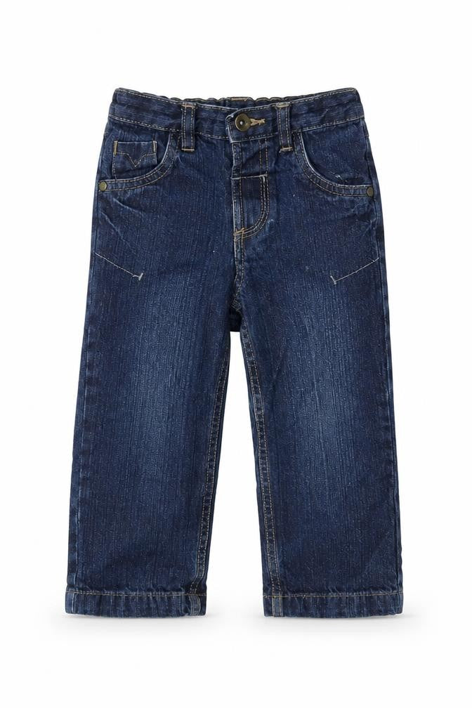 Tu Girls Blue Cotton Capri Jeans Size 18-24 Months Button - Waist 18In-Inside Leg 13In.