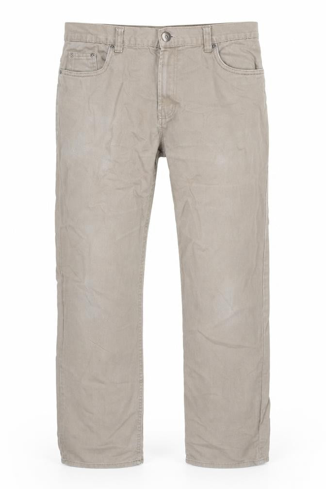 Denim & Co. Mens Beige Cotton Straight Jeans Size 33 in L32 in Regular Zip