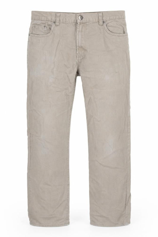 Denim & Co. Mens Beige Cotton Straight Jeans Size 33 in L32 in Regular Zip