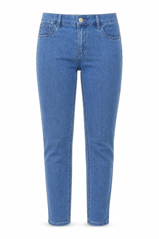 B you Womens Blue Cotton Tapered Jeans Size 8 L28 in Regular Zip