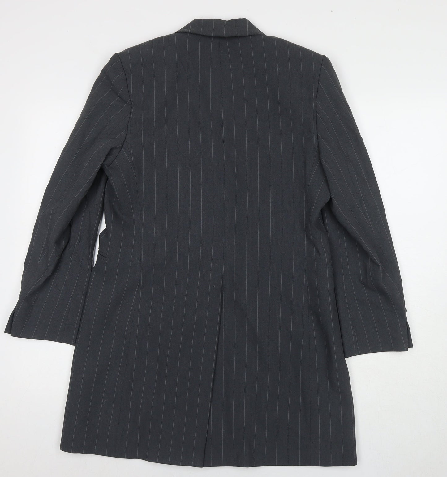 Marks and Spencer Womens Grey Striped Jacket Blazer Size 10 Button