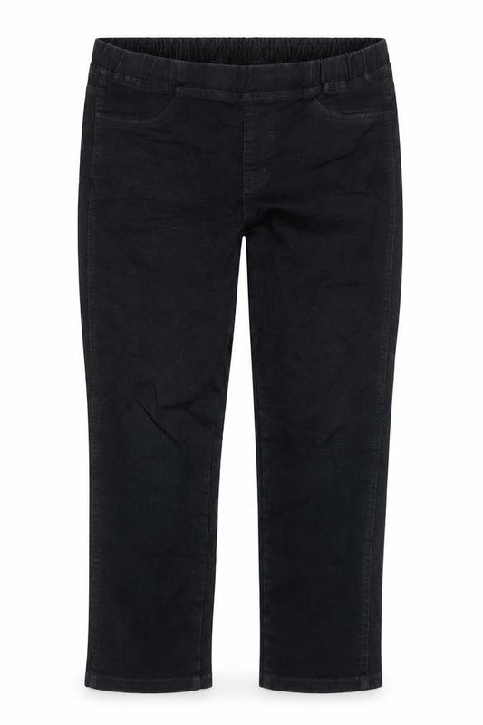 Uniqlo Womens Black Cotton Capri Jeans Size M L21 in Regular Drawstring