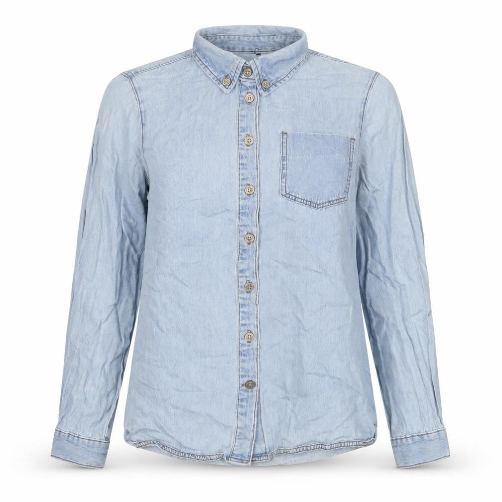 ASOS Womens Blue Cotton Basic Button-Up Size 6 Collared