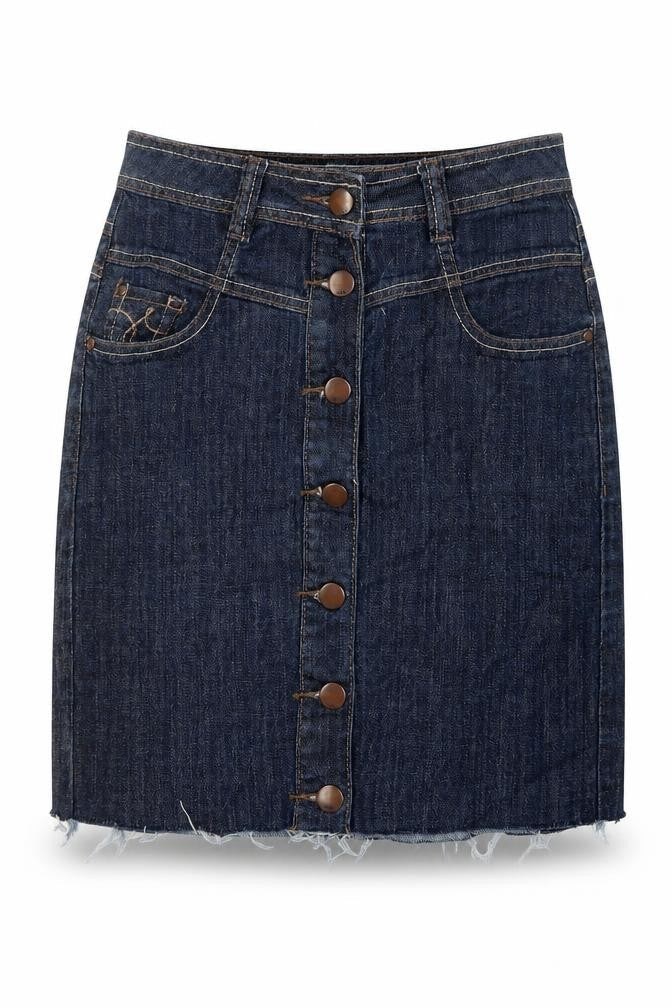 NEXT Womens Blue Cotton A-Line Skirt Size 6 Zip