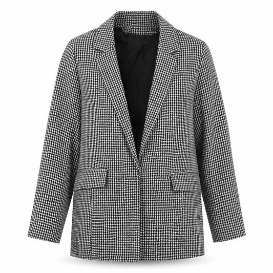 Boohoo Womens Multicoloured Herringbone Jacket Blazer Size 10