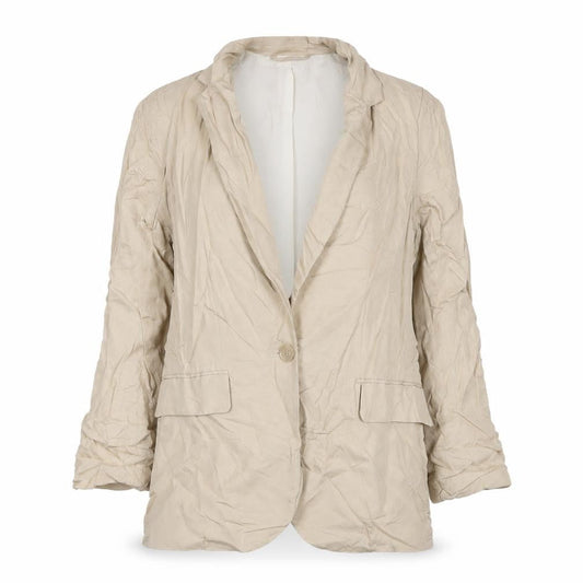 H&M Womens Beige Jacket Blazer Size 8 Zip