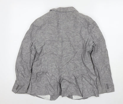 Marks & Spencer Womens Grey Jacket Blazer Size 12 Buckle
