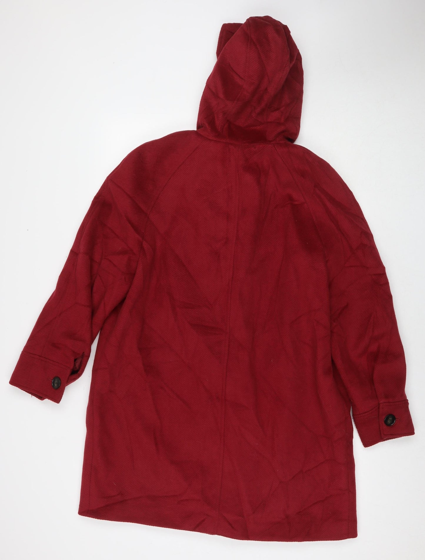Marks and Spencer Womens Red Overcoat Coat Size 18 Zip