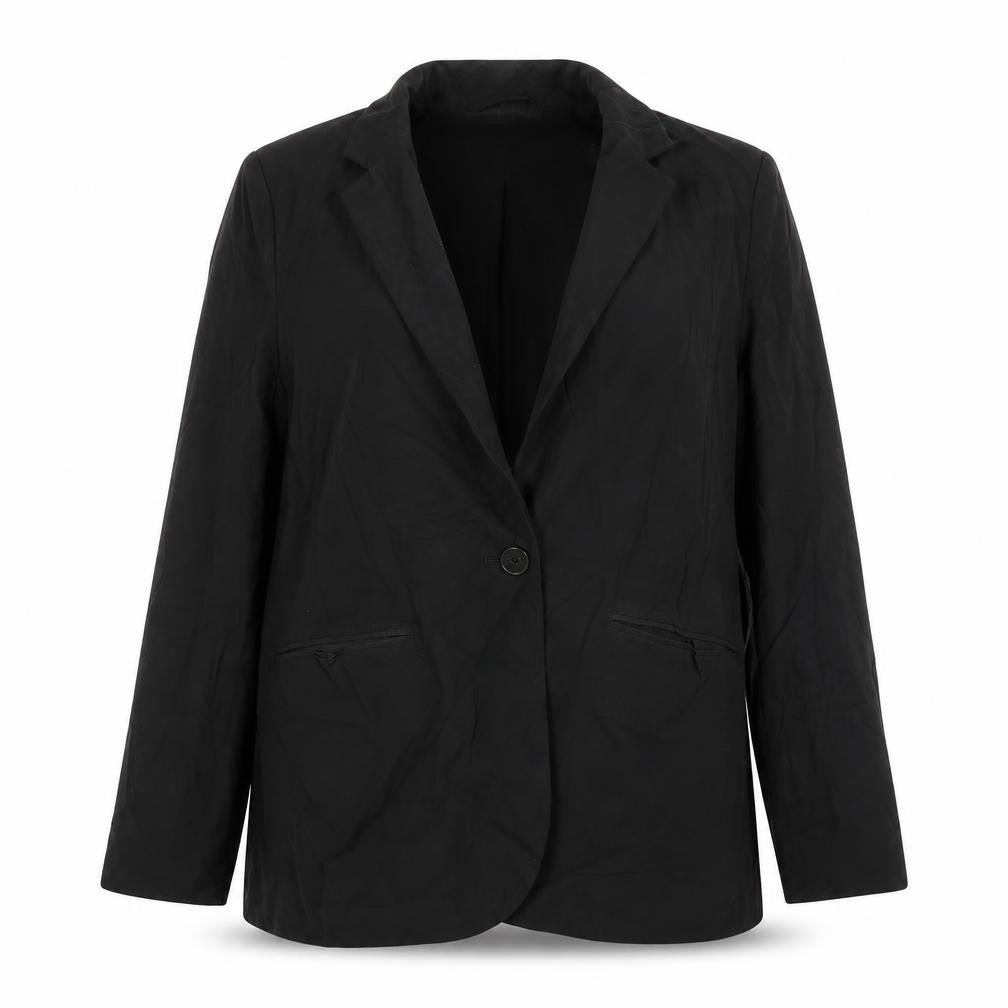 Marks & Spencer Womens Black Biker Blazer Size 14 Button