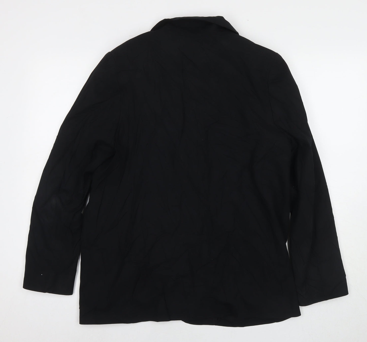 Marks and Spencer Womens Black Biker Blazer Size 14 Button