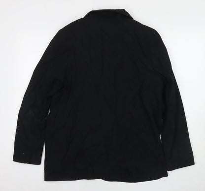 Marks & Spencer Womens Black Biker Blazer Size 14 Button