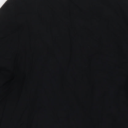 Marks & Spencer Womens Black Biker Blazer Size 14 Button