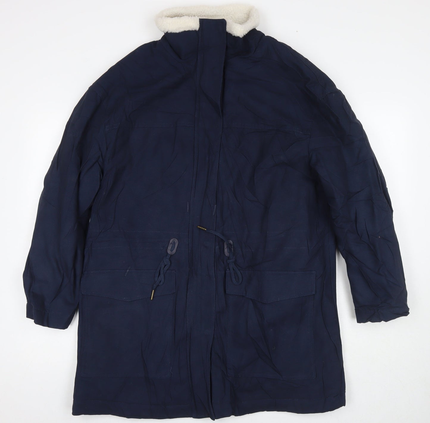 Per Una Womens Blue Parka Coat Size 16 Zip