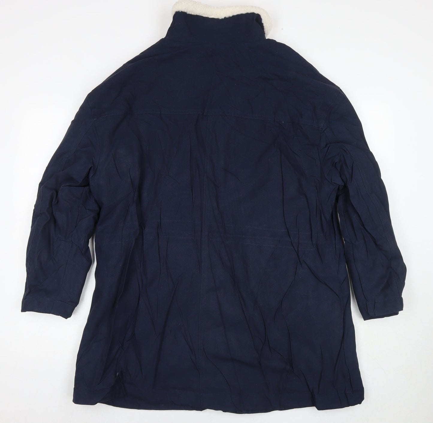 Per Una Womens Blue Parka Coat Size 16 Zip