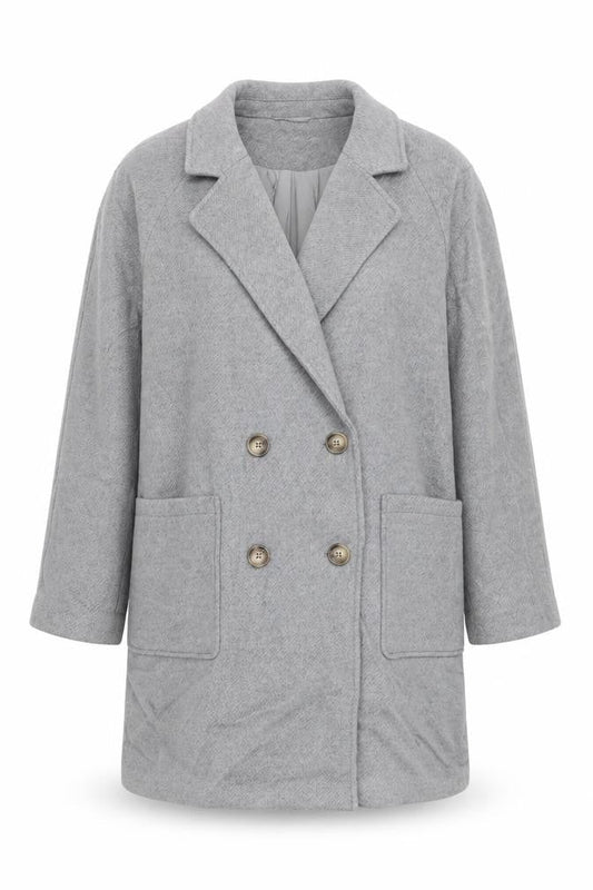 Marks & Spencer Womens Grey Overcoat Coat Size 14 Buckle