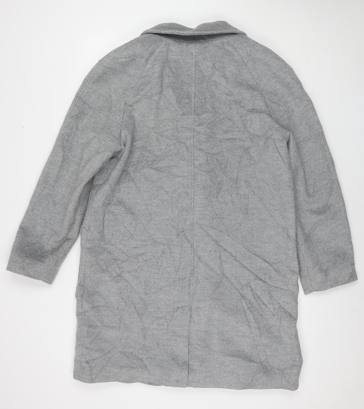 Marks and Spencer Womens Grey Overcoat Coat Size 14 Buckle