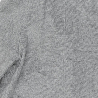 Marks & Spencer Womens Grey Overcoat Coat Size 14 Buckle