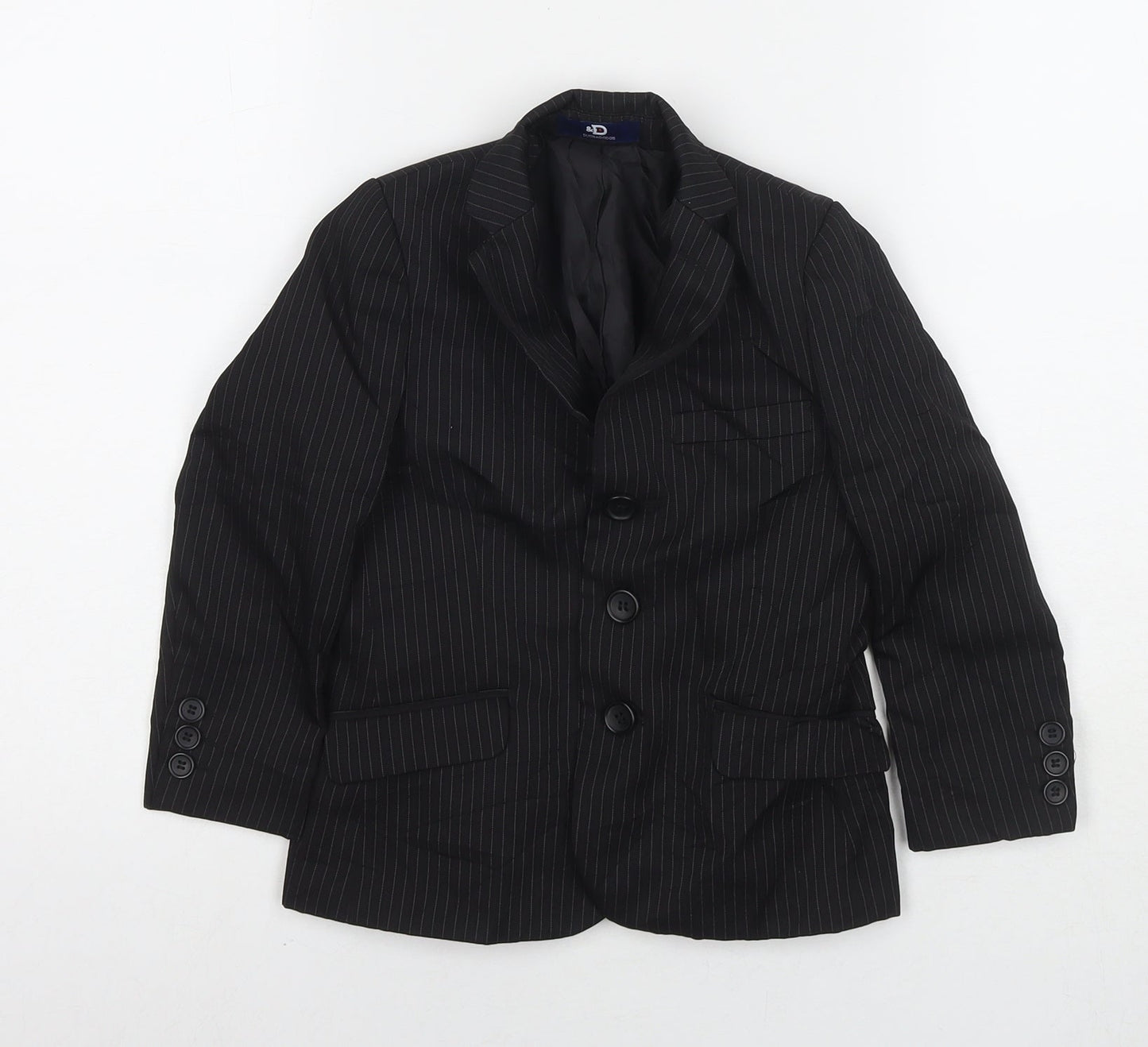 Duck & Dodge Boys Black Jacket Blazer Size 4 Years Button