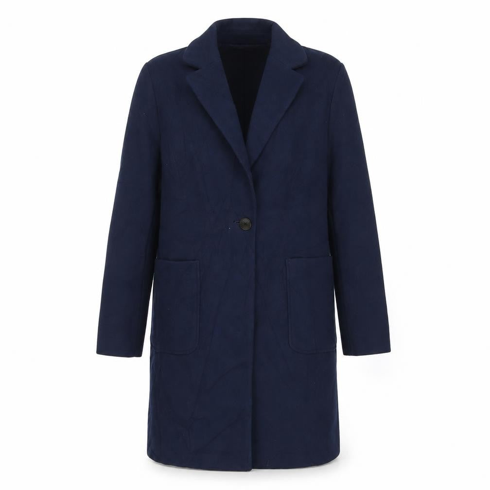 Marks & Spencer Womens Blue Overcoat Coat Size 14 Button