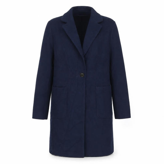 Marks & Spencer Womens Blue Overcoat Coat Size 14 Button