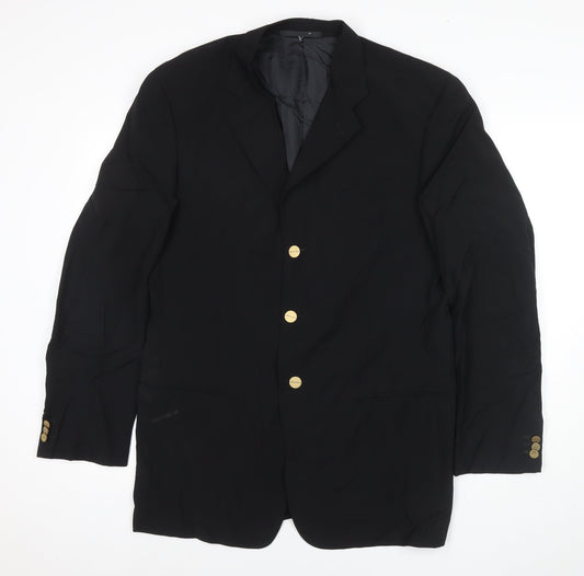 Giorgio Armani Mens Black Jacket Blazer Size 40 Button