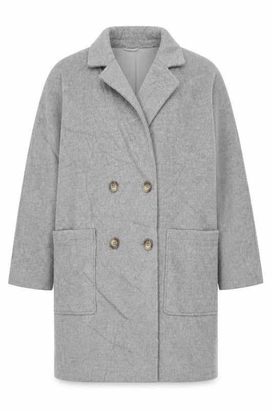 Marks & Spencer Womens Grey Overcoat Coat Size 18 Button