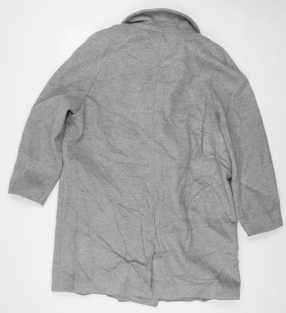 Marks & Spencer Womens Grey Overcoat Coat Size 18 Button