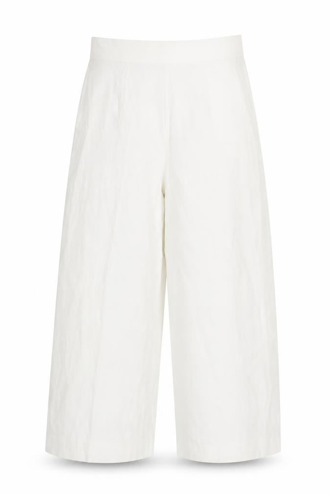 Zara Womens White Polyester Cropped Trousers Size L L24 in Regular Zip