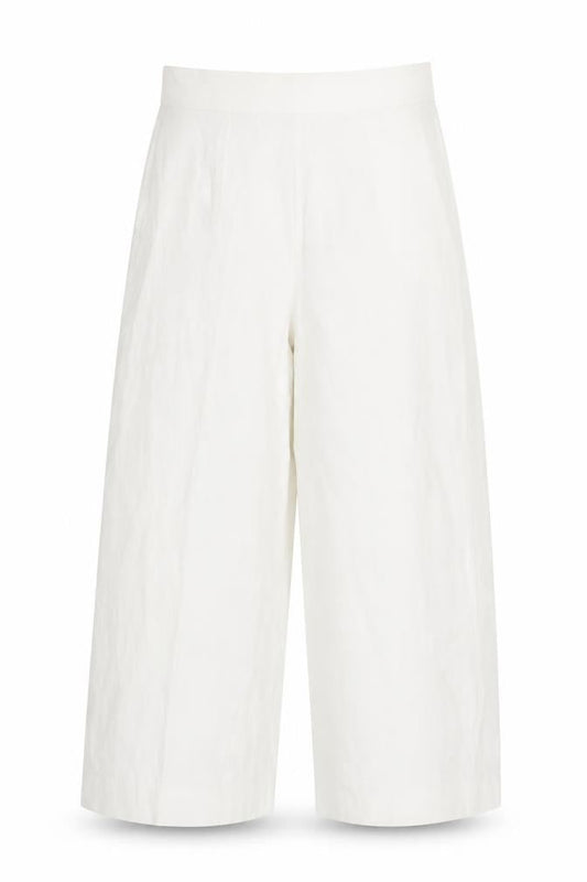 Zara Womens White Polyester Cropped Trousers Size L L24 in Regular Zip
