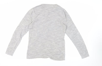 Next Womens Grey Crew Neck Cotton Pullover Jumper Size S - Lightweight