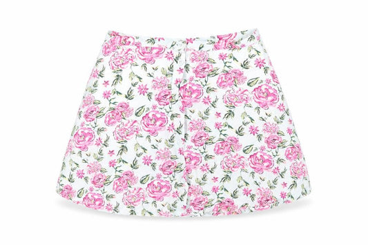 Divided by H&M Womens Green Floral Viscose Mini Skirt Size 8 Button
