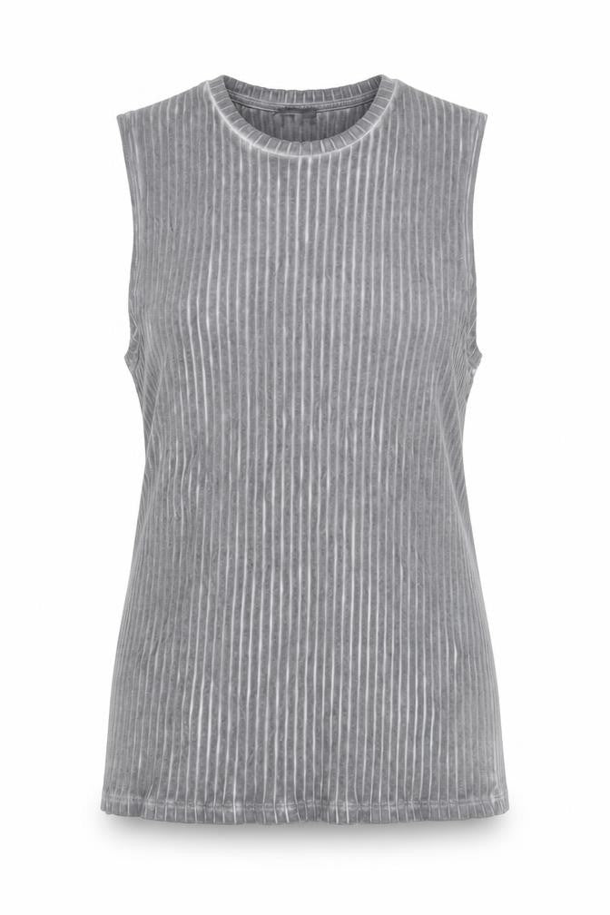 ASOS Womens Grey Cotton Basic Tank Size M Crew Neck - Ribbed