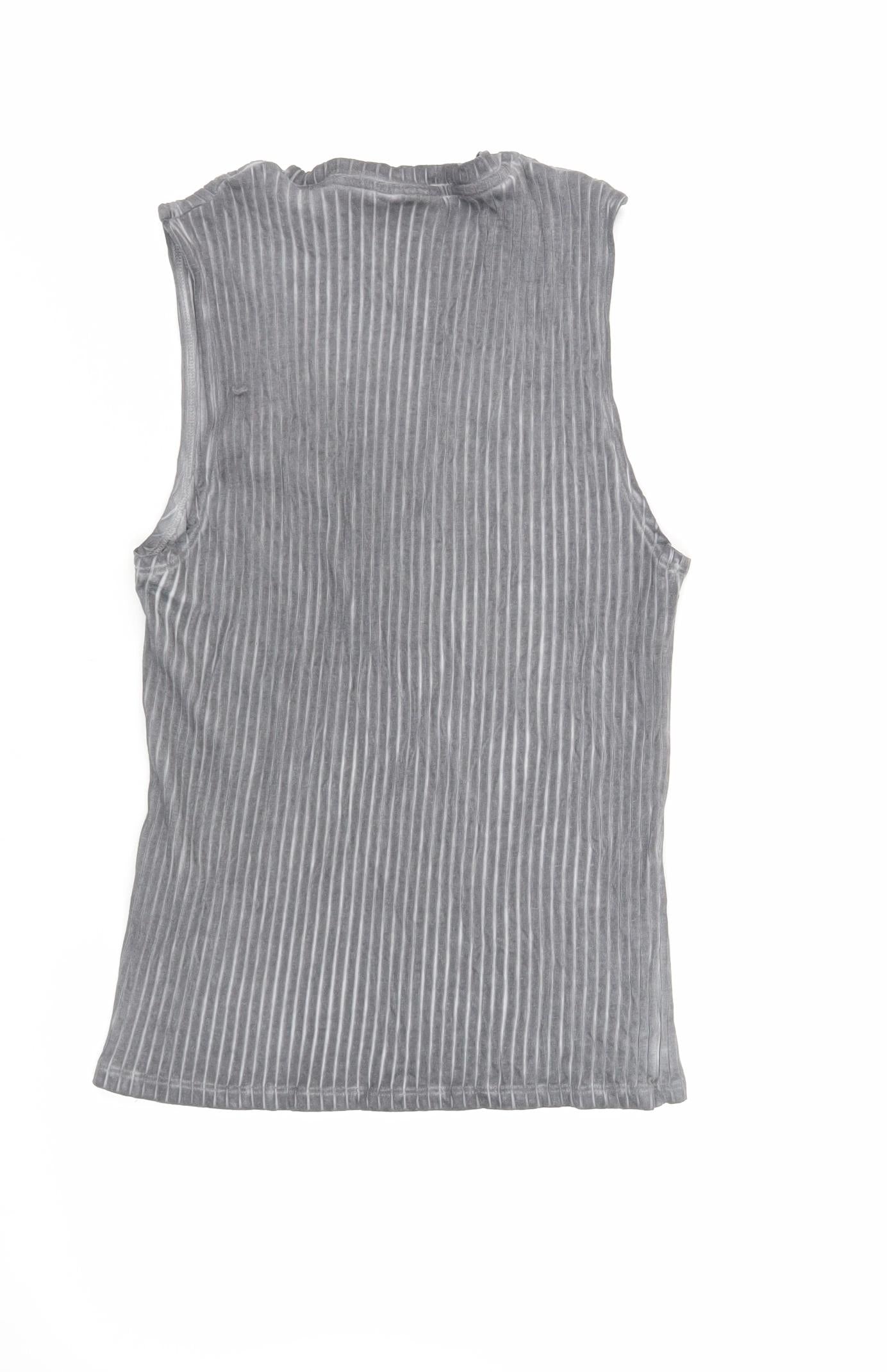 ASOS Womens Grey Cotton Basic Tank Size M Crew Neck - Ribbed