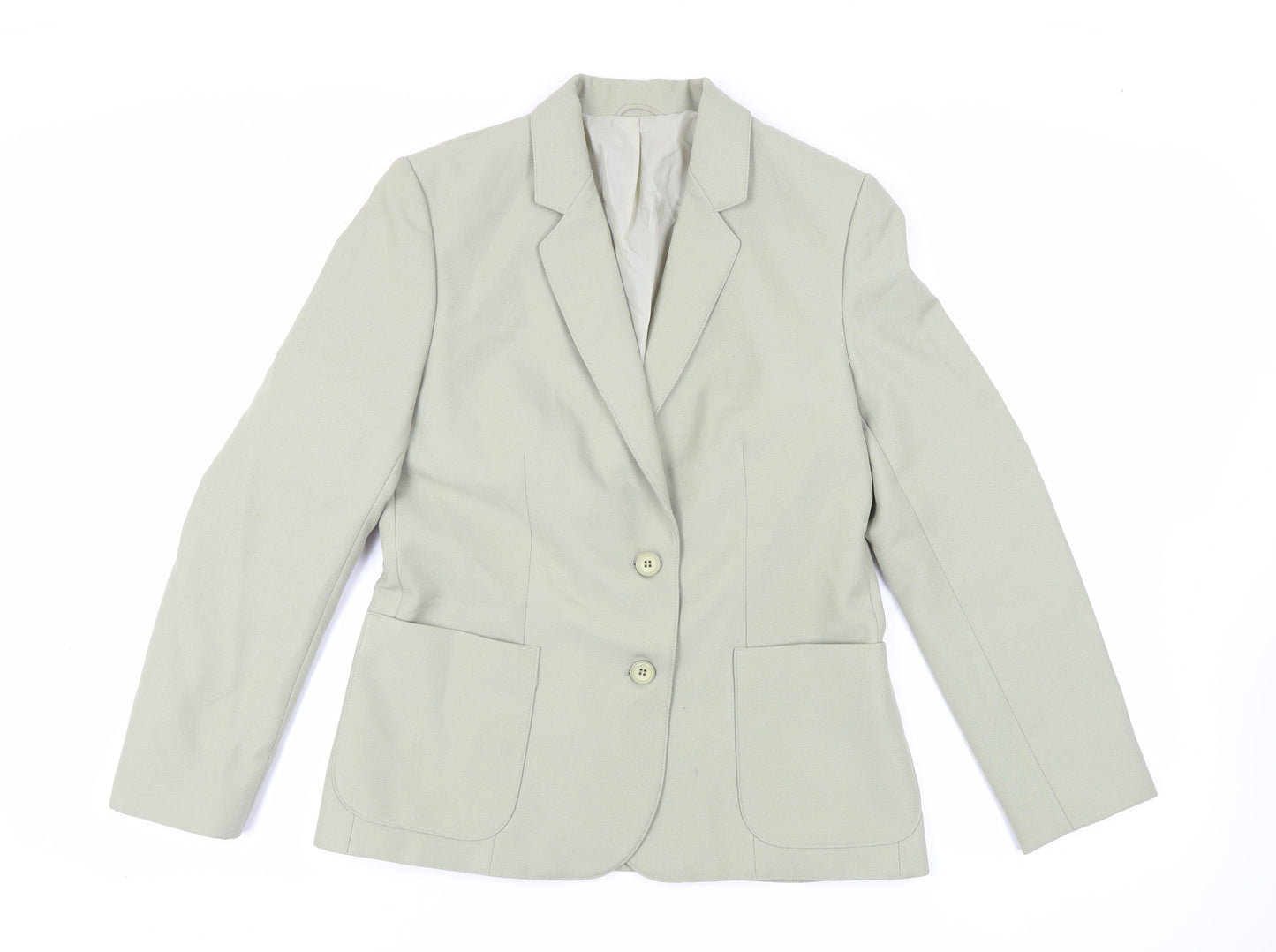 St Michael Womens Green Jacket Blazer Size 14 Button - Vintage