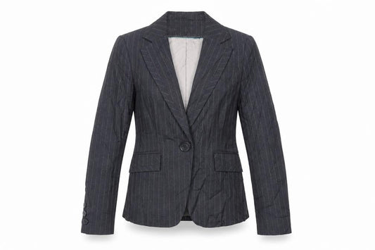 Debenhams Womens Black Striped Jacket Blazer Size 6 Button