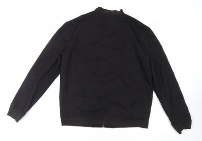 Next Mens Black Bomber Jacket Jacket Size L Zip