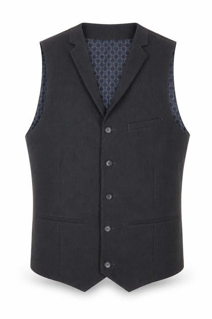Front view of ASOS men’s grey polyester jacket suit waistcoat, size 38, regular