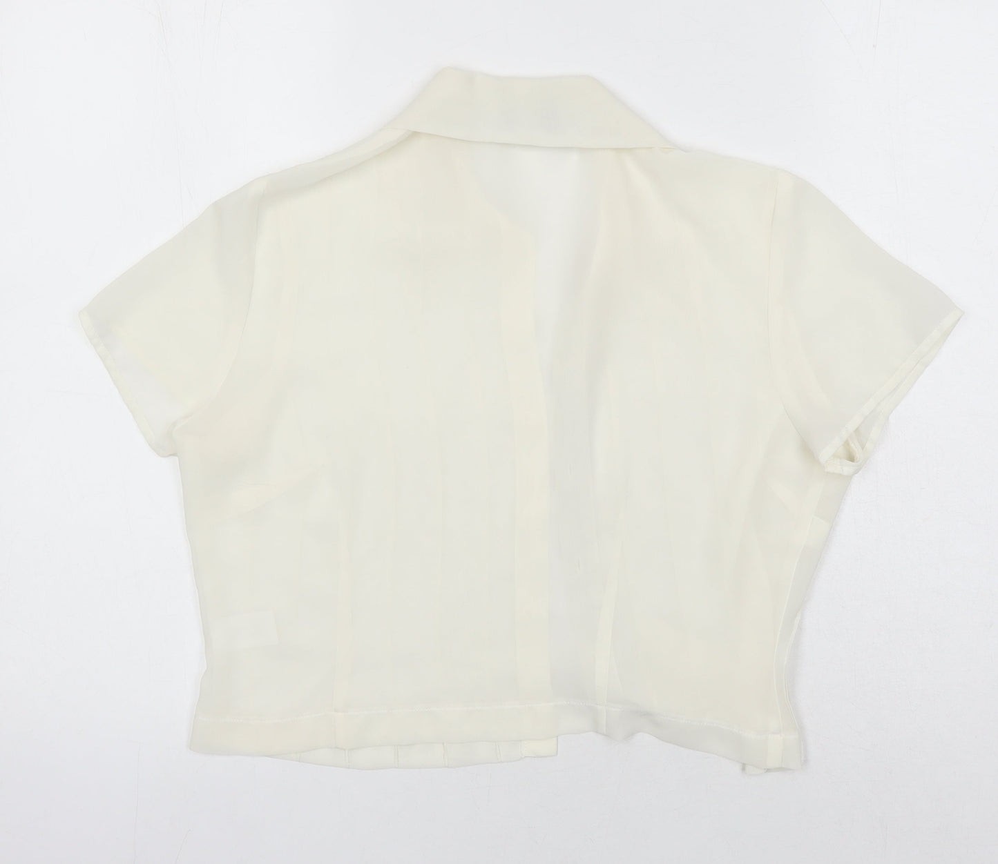 Wallis Womens Ivory Polyester Basic Blouse Size 12 Collared